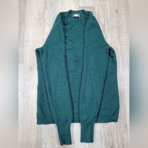 100% CASHMERE MEDIUM WEIGHT SWEATER lightly worn J.Crew w-xs dark green. - Picture 8 of 9